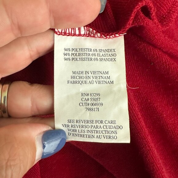 2/$24 Tiana B. Cowl Neck Shirt Dress Button Accent Red 1X #A0527 TRB3 - Picture 6 of 7